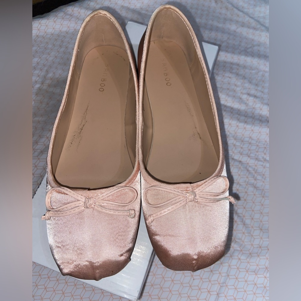 Ballet core pink satin flats